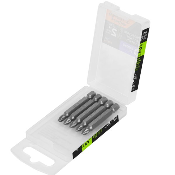 Puntas Atornillador Pozidriv PZ2 x 2'' Truper PUDE-2202 Estuche x 5 