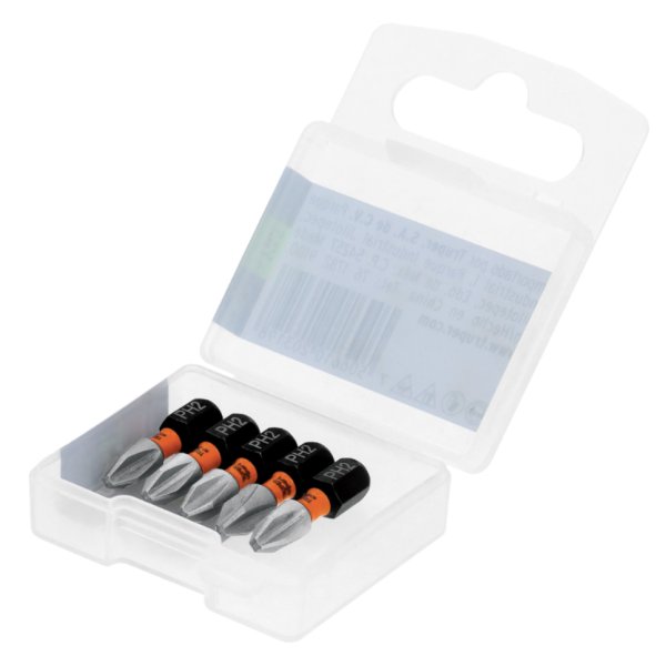 Puntas Atornillador Impacto Phillips PH2 x 1'' Truper PUDE-1102I Estuche x 5 