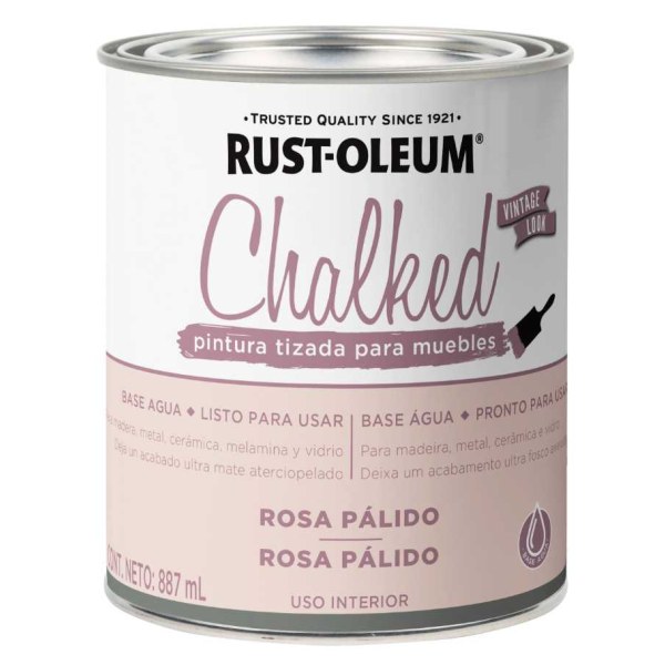 Pintura Tizada Rosa Pálido Chalked Interior Rust Oleum 887ml