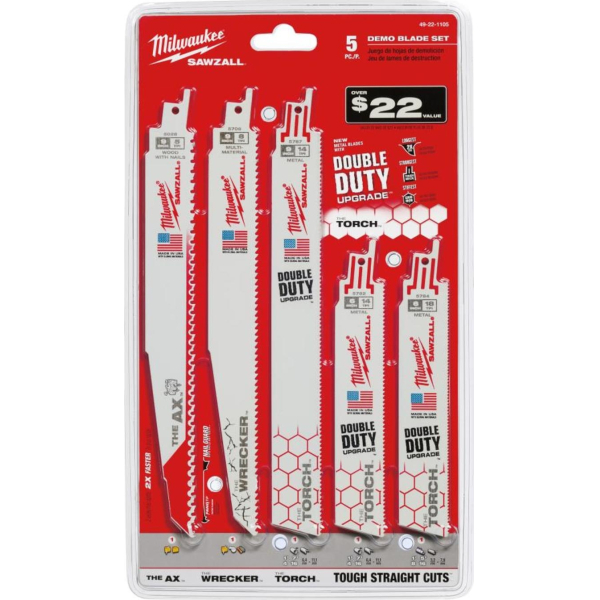 Kit 5 Hojas De Sierra Sable Milwaukee 49-22-1105