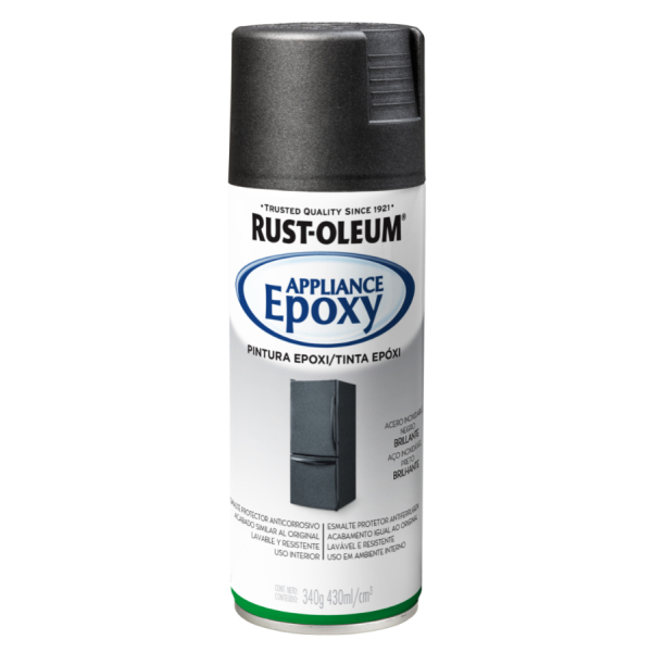 Pintura Epoxi Aerosol Electrodoméstico Rust Oleum Negro Inox 340g