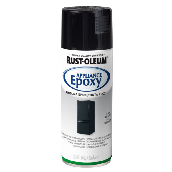 Pintura Epoxi Aerosol Electrodoméstico Rust Oleum Negro Brillante 340g