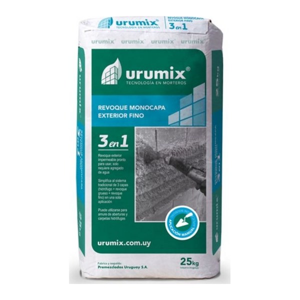Revoque Monocapa Exterior 3 en 1 URUMIX