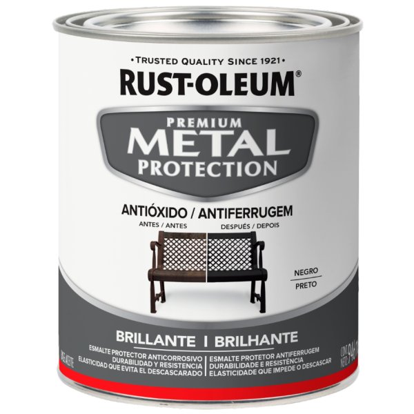 Esmalte Antióxido Negro Brillante Metal Protection Rust Oleum 946ml