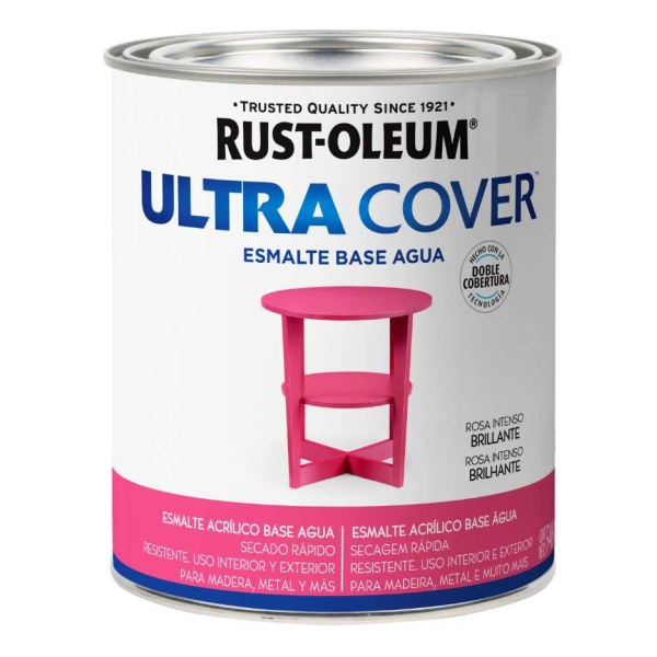 Esmalte Al Agua Rosa Intenso Brillante Ultra Cover Rust Oleum 946ml