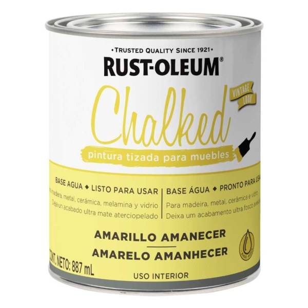 Pintura Tizada Amarillo Amanecer Chalked Interior Rust Oleum 887ml