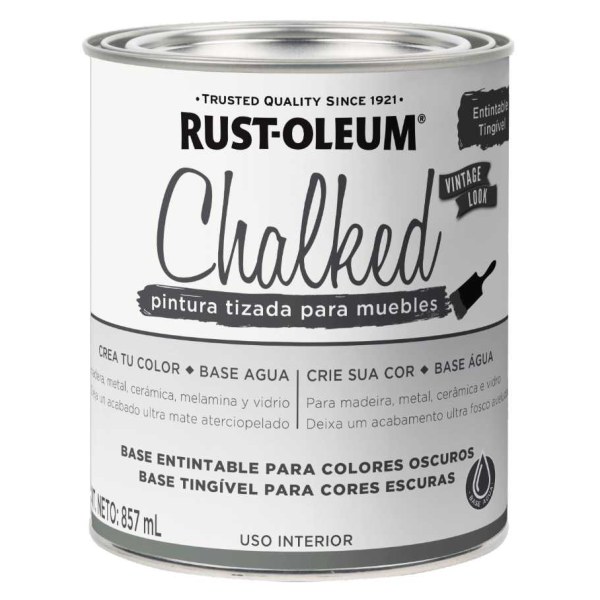 Pintura Tizada Base Entintable Oscuro Chalked Interior Rust Oleum 887ml