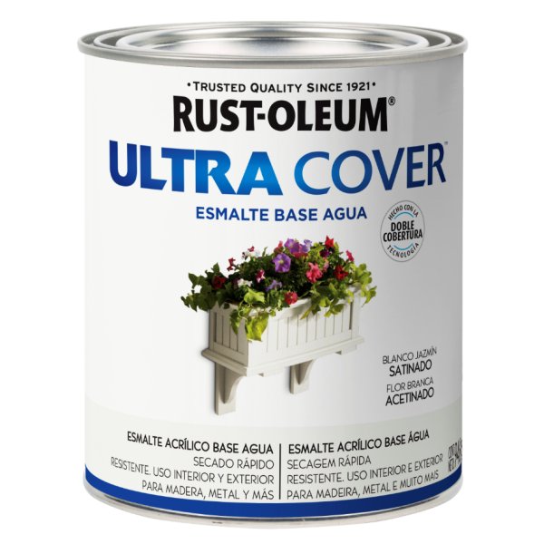 Esmalte Al Agua Blanco Jazmín Satinado Ultra Cover Rust Oleum 946ml
