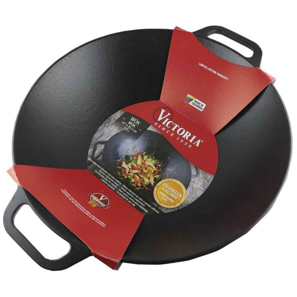 Sartén Wok Hierro Fundido Esmaltado 35 cm Victoria