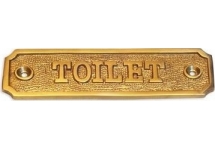 Cartel de Bronce para Baño Toilet Ab Brass SP10