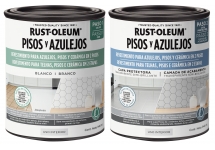 Kit Pintura + Protector Pisos Azulejos Blanco Rust Oleum