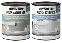 Kit Pintura + Protector Pisos Azulejos Gris Rust Oleum