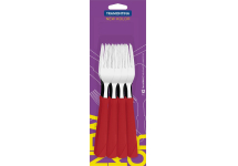 Juego 12 Tenedores De Mesa Tramontina New Kolor Rojo