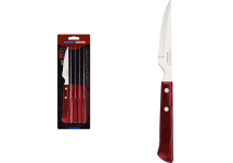 Juego 6 Cuchillos Chuleteros Polywood Rojo Tramontina 