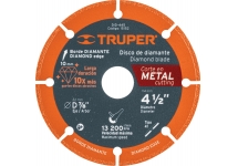 Disco Diamantado 4 1/2'' Corte Metal Truper DID-445