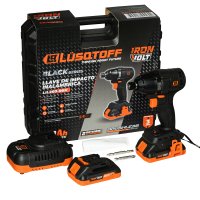 Atornillador de Impacto a Batería 18 V Encastre 1/4" Black Series Lusqtoff con 2 Baterías y Cargador