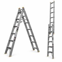 Escalera Aluminio 17 Escalones Tijera Extensible Escalumex 
