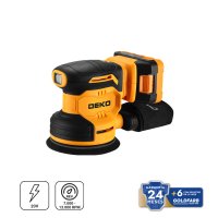Lijadora Roto Orbital 5 Pulgadas 20V con Batería 1,5 Ah y Cargador Deko DKOS20Q1Y-S1