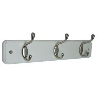 Perchero de Madera Blanca con 3 Perchas Dobles BEST VALUE