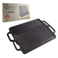 Plancha de hierro curado rectangular reversible 21 × 33 cm con asas (431) Victoria 32333/36058