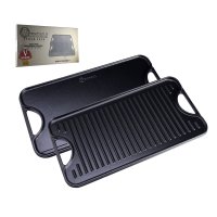Plancha de hierro esmaltado rectangular reversible 47 × 25 cm con asas(462) Victoria 34177/31770