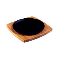 Plancha Hierro Redonda 24cm con Tabla Madera 28x28x1.8cm Tramontina 10239/683