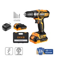 Taladro Atornillador 10 mm 40 Nm 20V con 2 Baterías 1,5 Ah y Cargador Deko DKCD20XL01-10S3