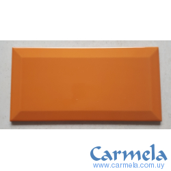 Cerámica Pared Ladrillo Biselado 10x20cm Naranja Brillante Ribesalbes