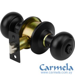 Cerradura De Pomo Oval Llave Y Botón Negro Hermex CEPO-62R