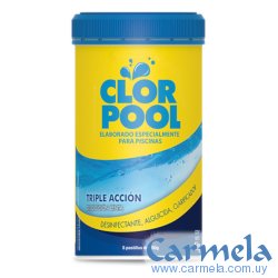 Pastillas Cloro Triple Acción Piscina Clorpool 1kg 