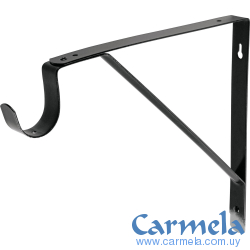 Escuadra Acero Estante 30cm con Gancho Negra FIERO
