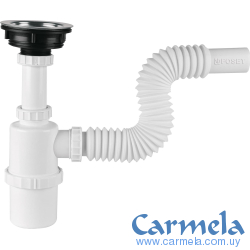 Sifón Con Válvula Acero Inox Para Pileta Foset CE-292