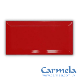Cerámica Ladrillo Biselado 10x20cm Rojo Brillante TECNOGRES