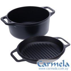 Olla Hierro Esmaltado 5,7lt Tapa Doble Uso Victoria