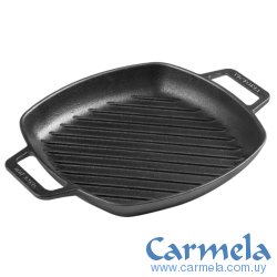 Sartén Grill Cuadrado Hierro Curado 2 Asas Victoria 33699