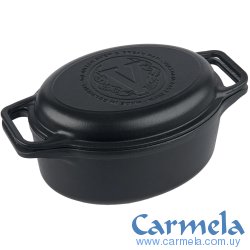 Olla Oval Hierro Esmaltado 5,7lt Tapa Doble Uso Victoria
