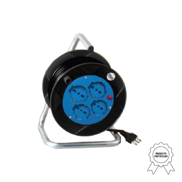 Alargue carrete (4) Schuko. 15mt 10A "VOLTA"