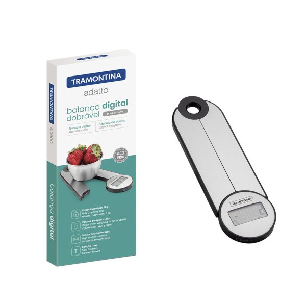 Balanza Digital Plegable para Cocina 5 kg Adatto Tramontina 61101/030