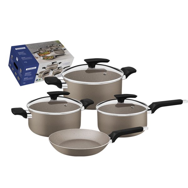 Batería de Cocina 7 Piezas Starflon Milazzo Almendra Tramontina 28599/460