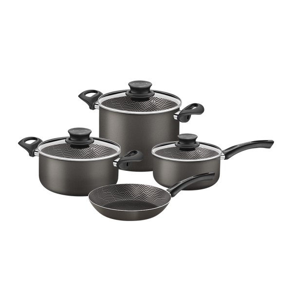 Batería de Cocina 7 Piezas Starflon Paris Negro Tramontina 28599/633