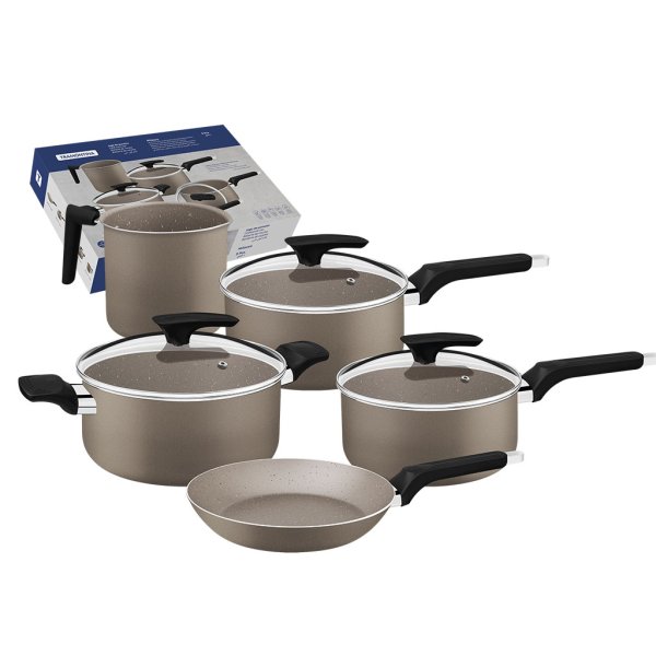 Batería de Cocina 8 Piezas Starflon Milazzo Almendra Tramontina 28599/461