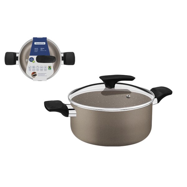 Cacerola con Asas 24 cm 4,9 L Starflon Milazzo Almendra Tramontina 28572/424