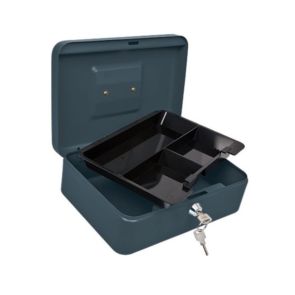 Caja caudales negra c/bandeja 90x250x180mm "HERMEX" CADI-25