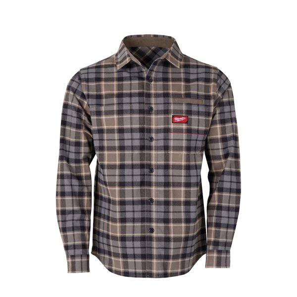 Camisa de Franela GRIDIRON Gris Talle L Milwaukee M551-GL