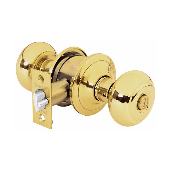Cerradura pomo OVAL bronce.sistema llave "HERMEX"CEPO-12E