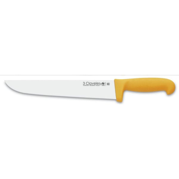 Cuchillo Carnicero 12" (30 cm) Mango Amarillo 3 Claveles 1388