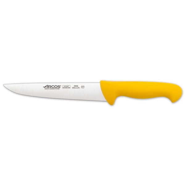 Cuchillo.carnicero Prof.Ac.NITRUM M.amarillo 8""ARCOS"294800
