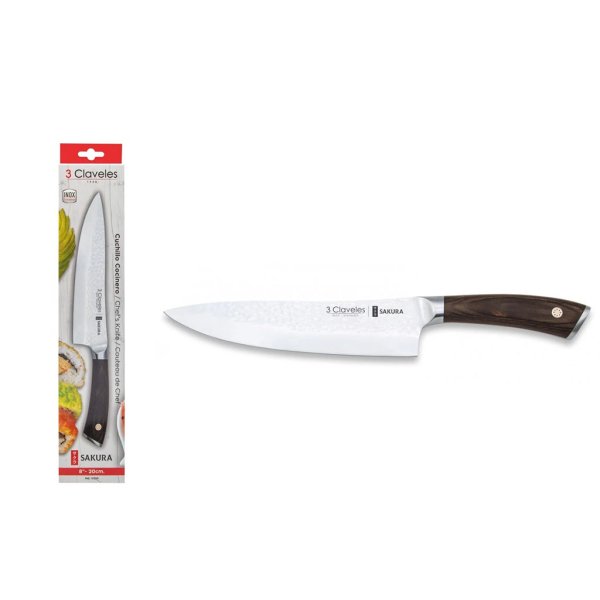 Cuchillo Cocinero 8" Forjado Martillado Sakura 3 Claveles 1019