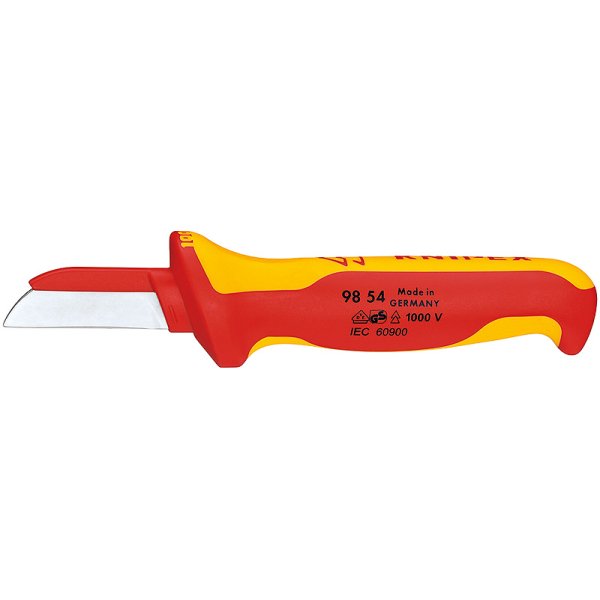 Cuchillo pelacable recto 50mm.Aisl VDE1000V 7""KNIPEX"9854SB