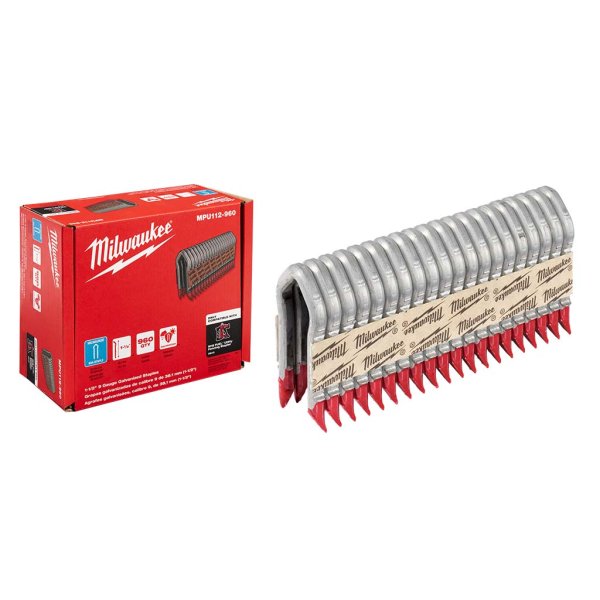 Grapas Galvanizadas Calibre 9 de 1,5 Pulgadas x 960 para 2843-20 Milwaukee MPU112-960